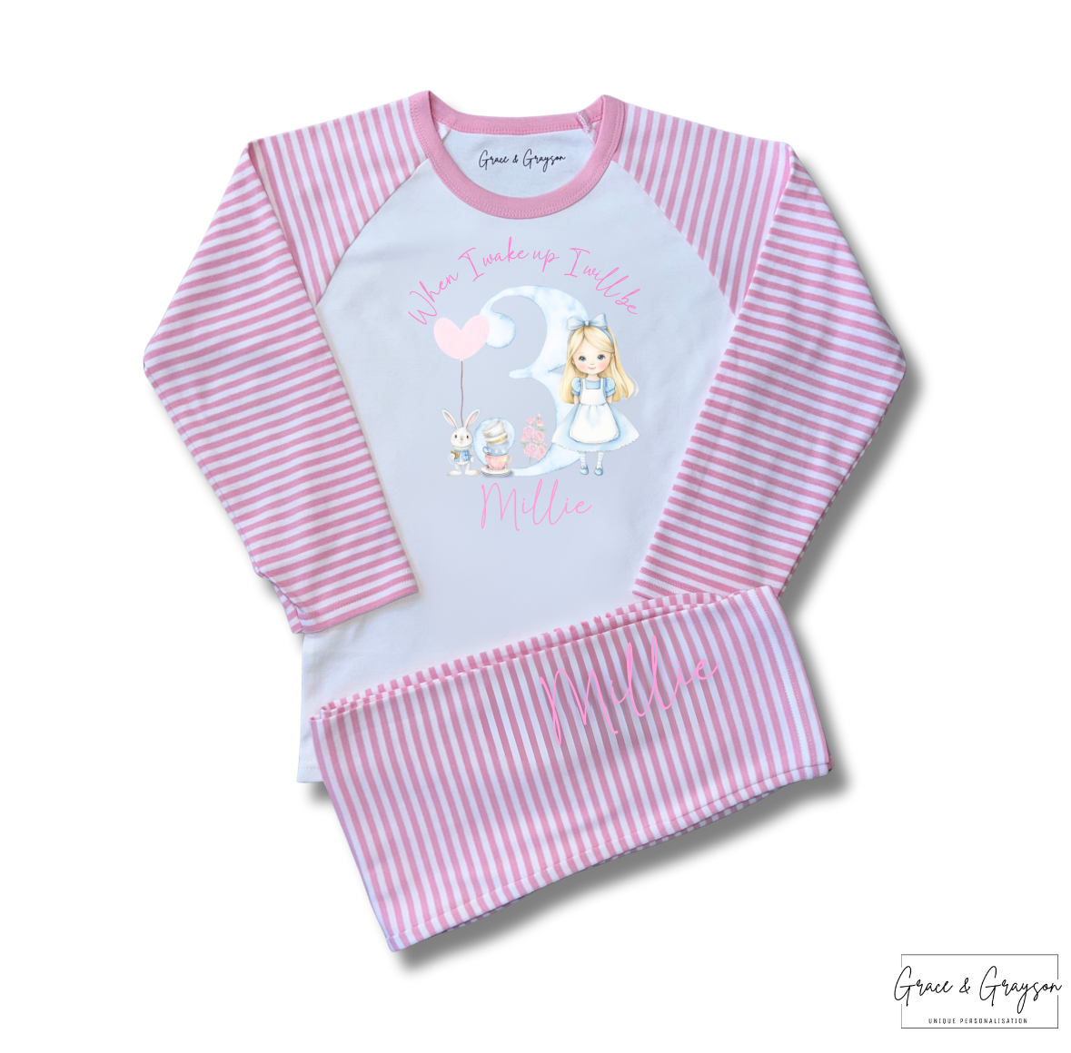 Personalised When I Wake Up I Will be Wounderland Pyjamas 