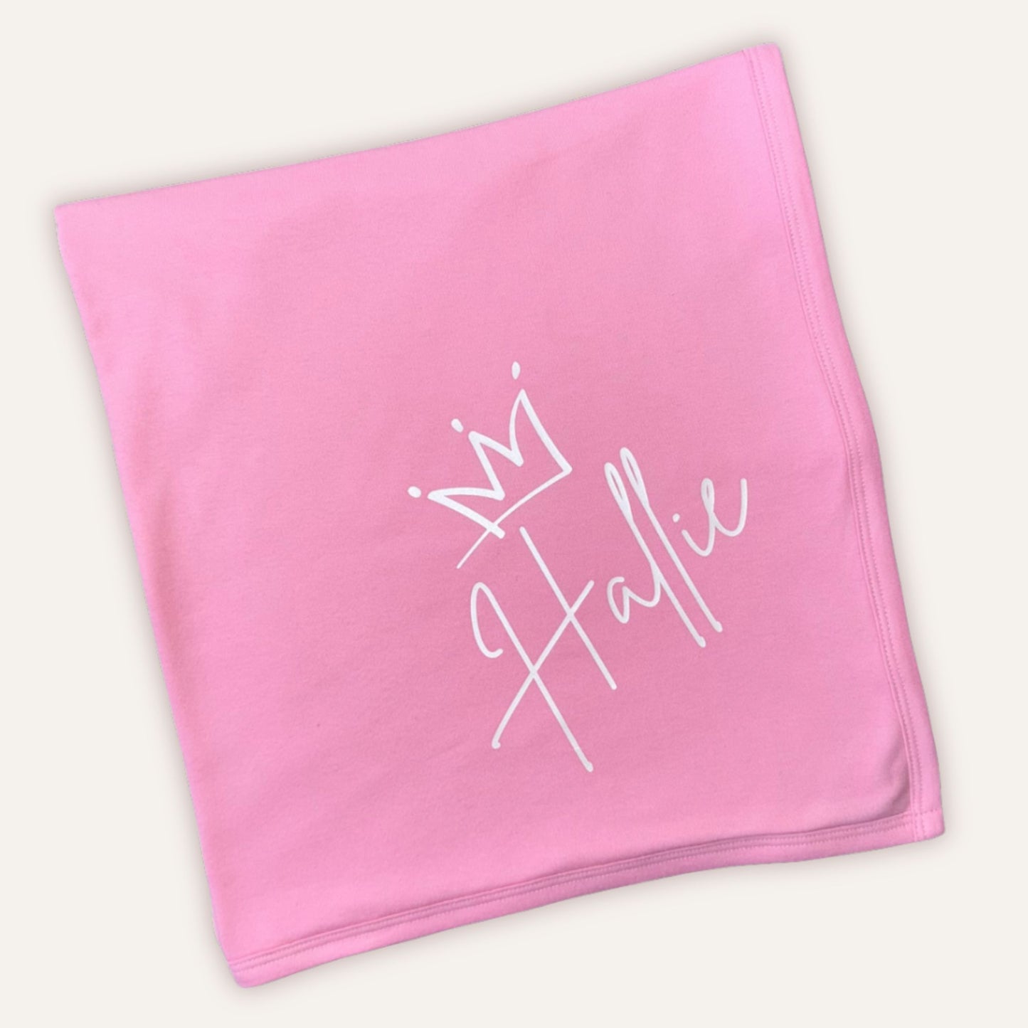 Personalised baby girl blanket with custom name print by Grace & Grayson