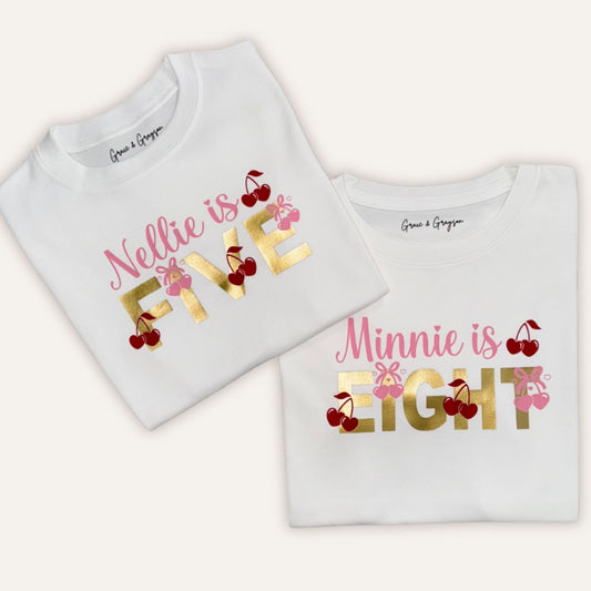 Personalised Cherry Birthday T-Shirt