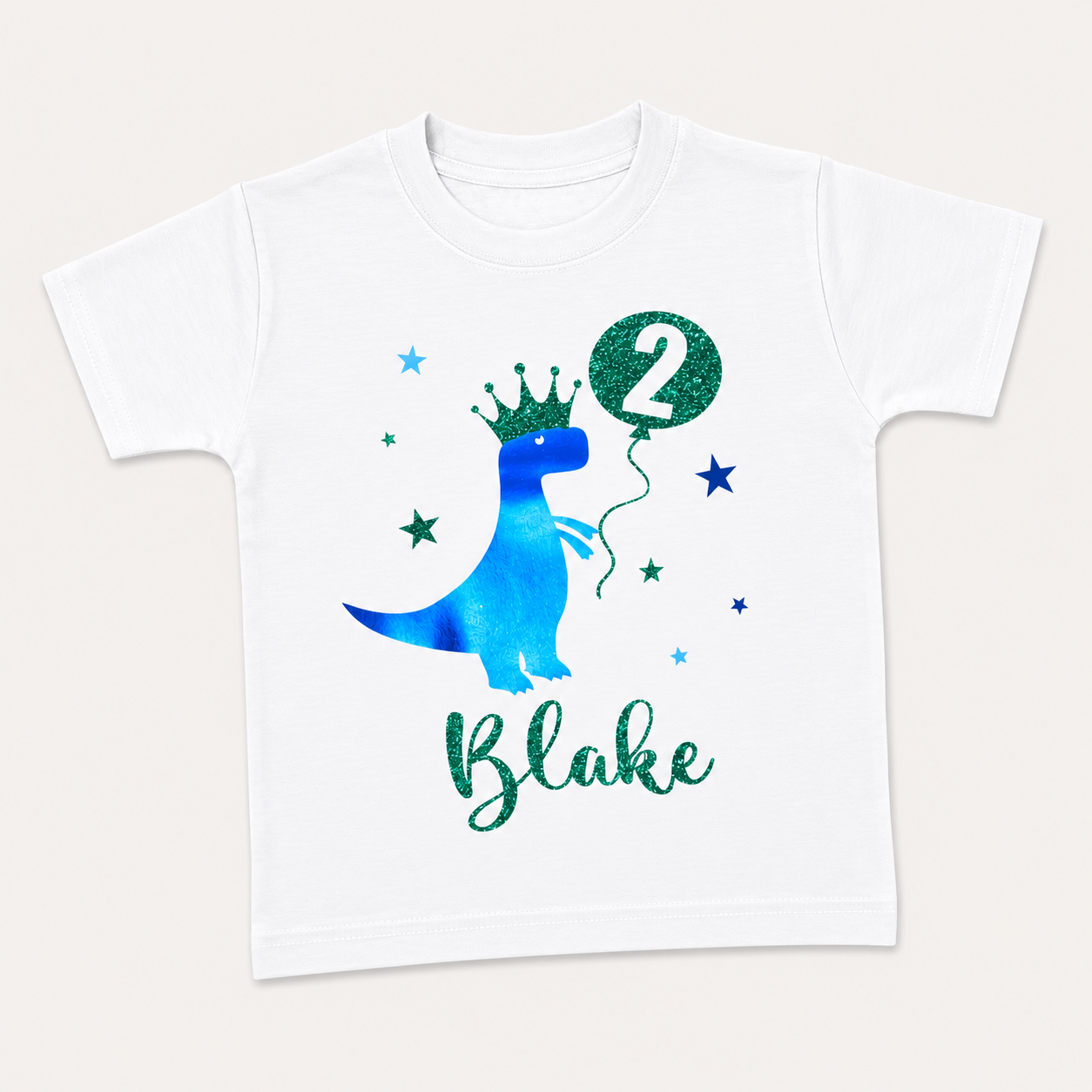 Personalised dinosaur birthday t-shirt for children — Grace & Grayson