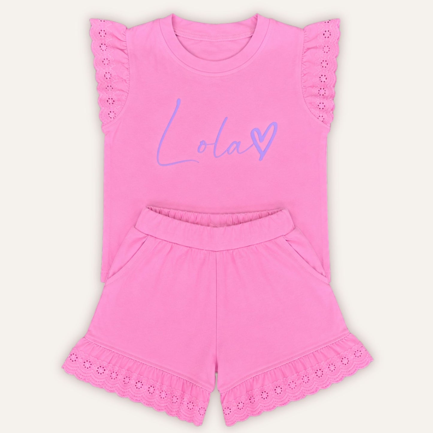 Personalised heart frill summer outfit – Grace & Grayson