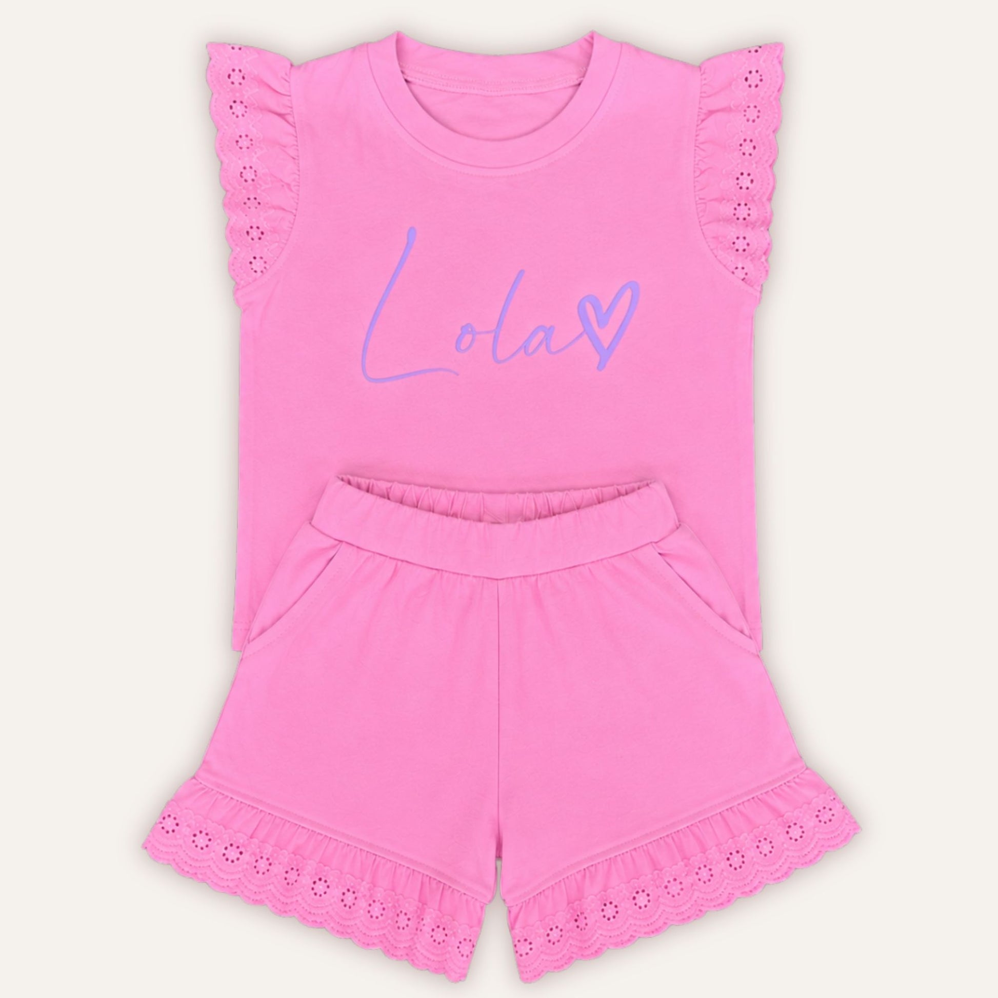 Personalised heart frill summer outfit – Grace & Grayson