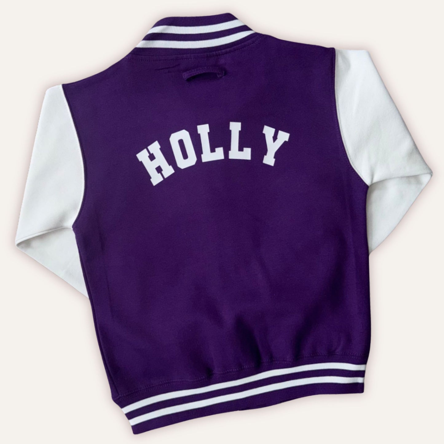 Personalised kids varsity jacket with custom name