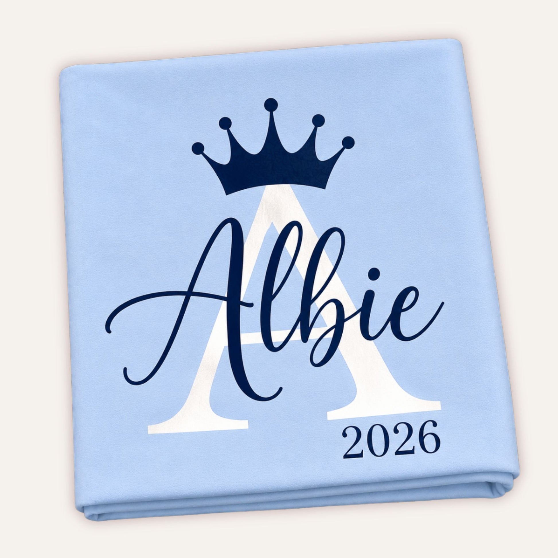Personalised name and initial baby blanket, newborn gift for boys and girls by Grace & Grayson
