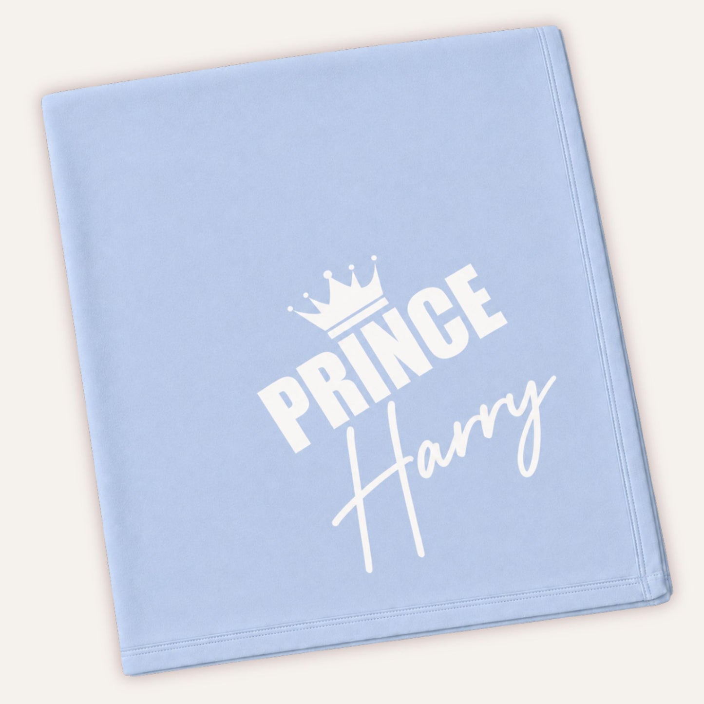 Personalised prince baby blanket in baby blue – Grace & Grayson