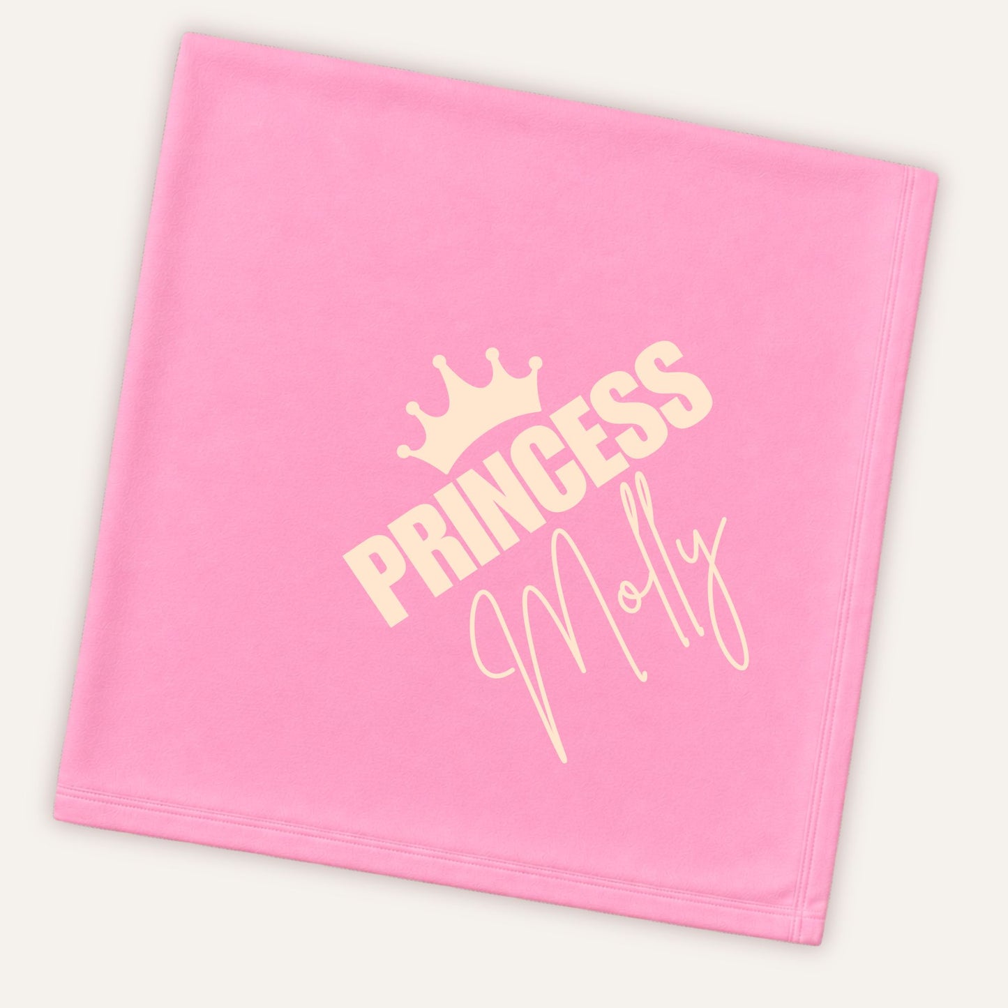 Personalised princess baby blanket with custom name, soft newborn gift for baby girls by Grace & Grayson