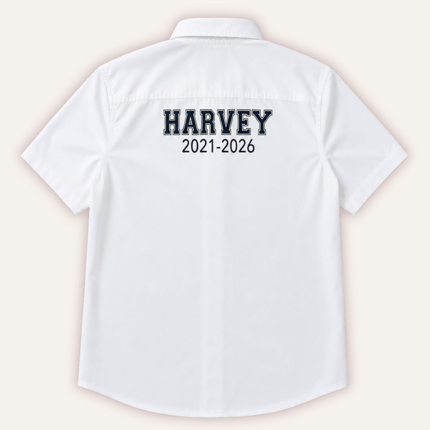 Personalised varsity leavers shirt with custom name and year - Grace & Grayson