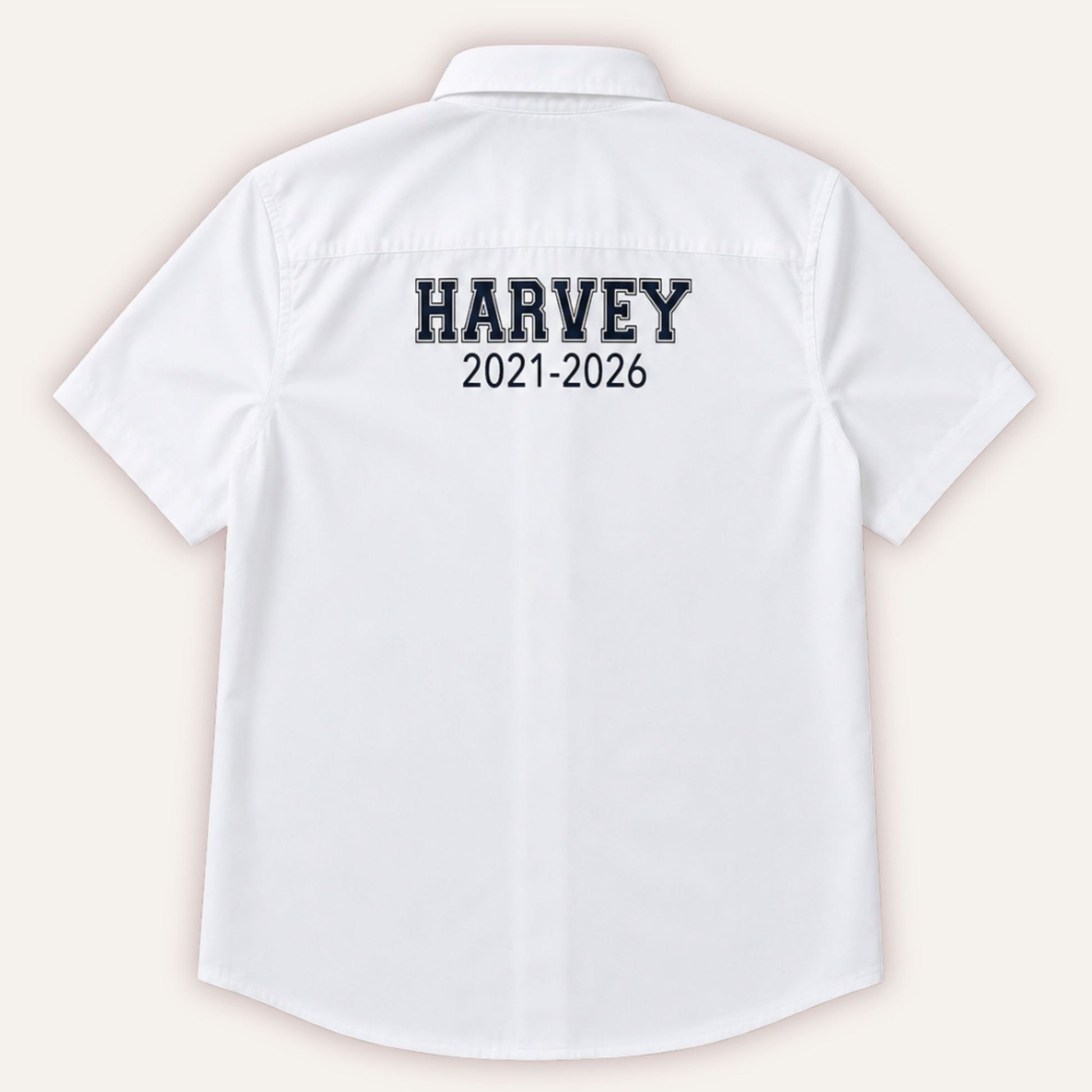 Personalised varsity leavers shirt with custom name and year - Grace & Grayson