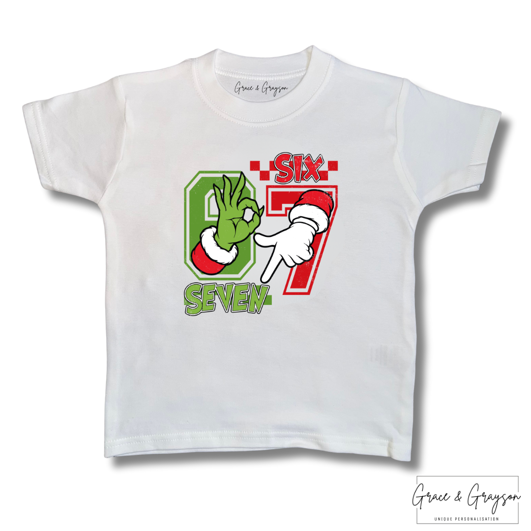 Six Seven Personalised Christmas T-Shirt