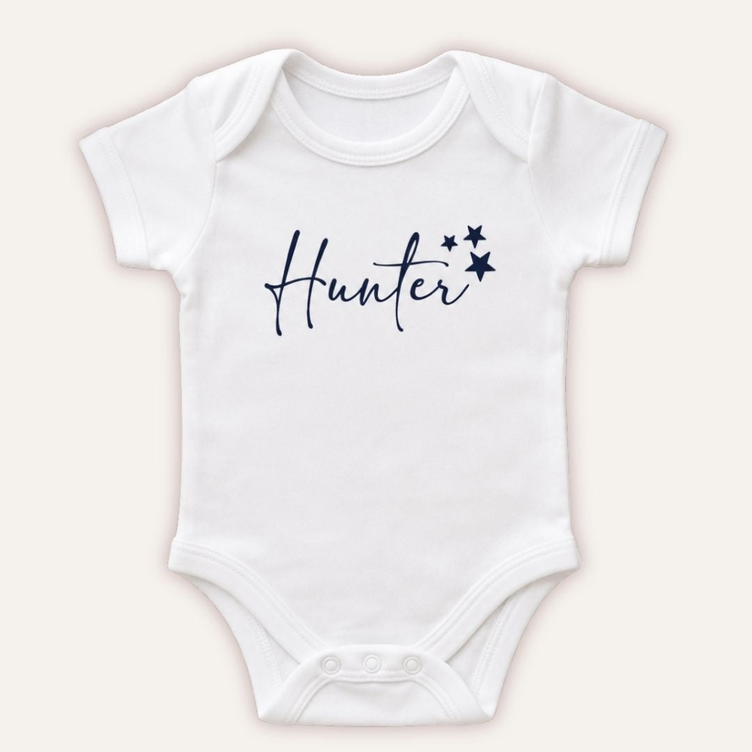 Personalised baby vest with custom name, font and colour, Grace & Grayson