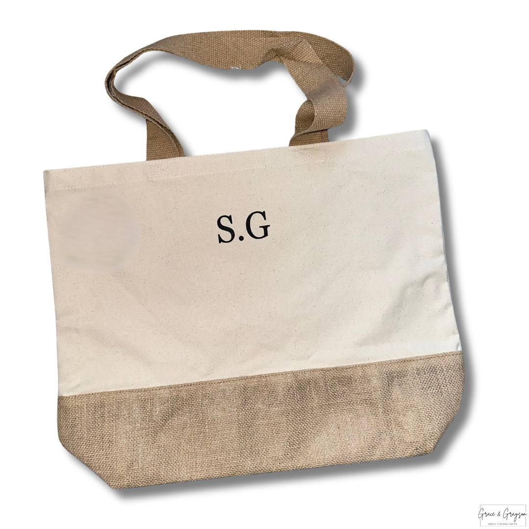 Personalised Initials Jute Bag