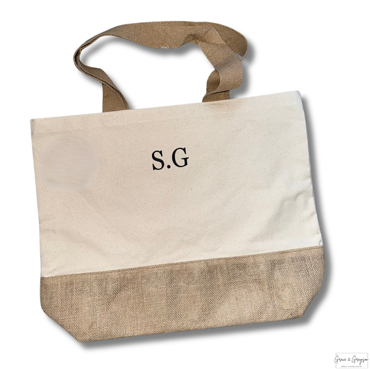 Personalised Initials Jute Bag