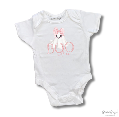 Personalised Halloween Pink BOOtiful  Baby Vest