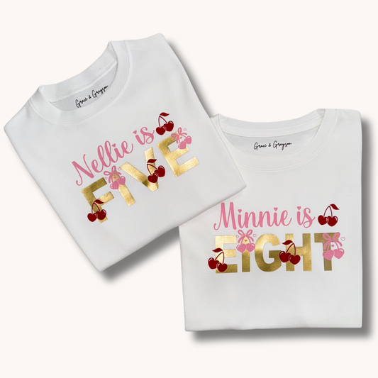 Personalised Cherry Birthday T-Shirt