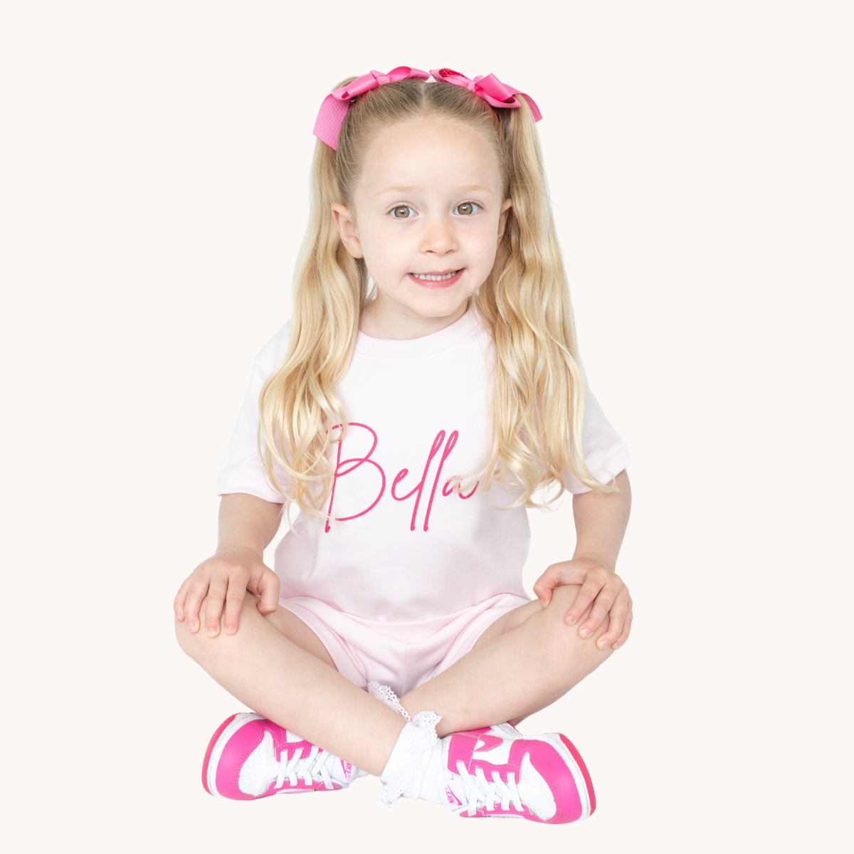 girls personalised summer shorts and t shirt outfit UK