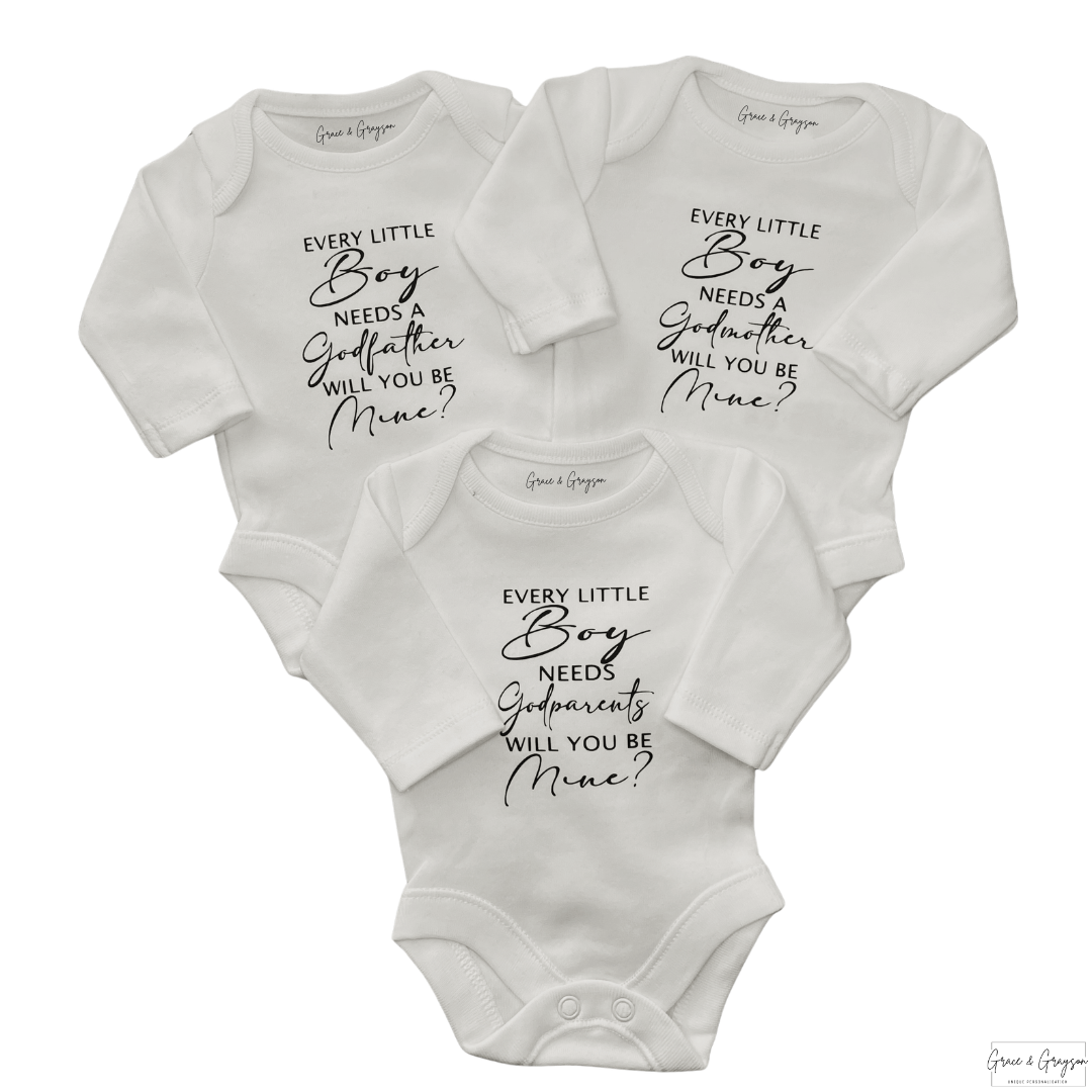Every Little Boy Needs Godparents Baby Vest