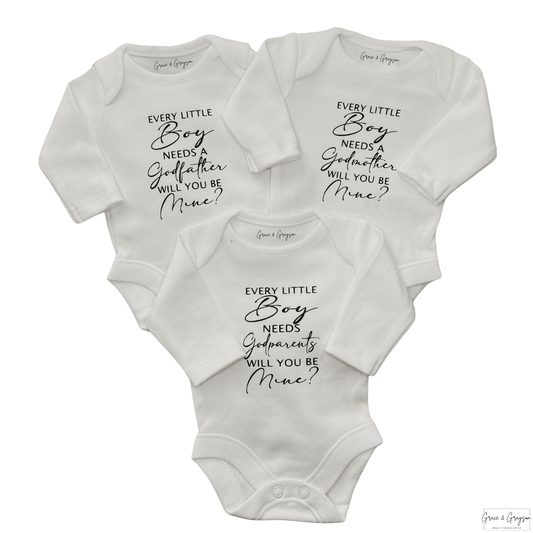 Every Little Boy Needs Godparents Baby Vest