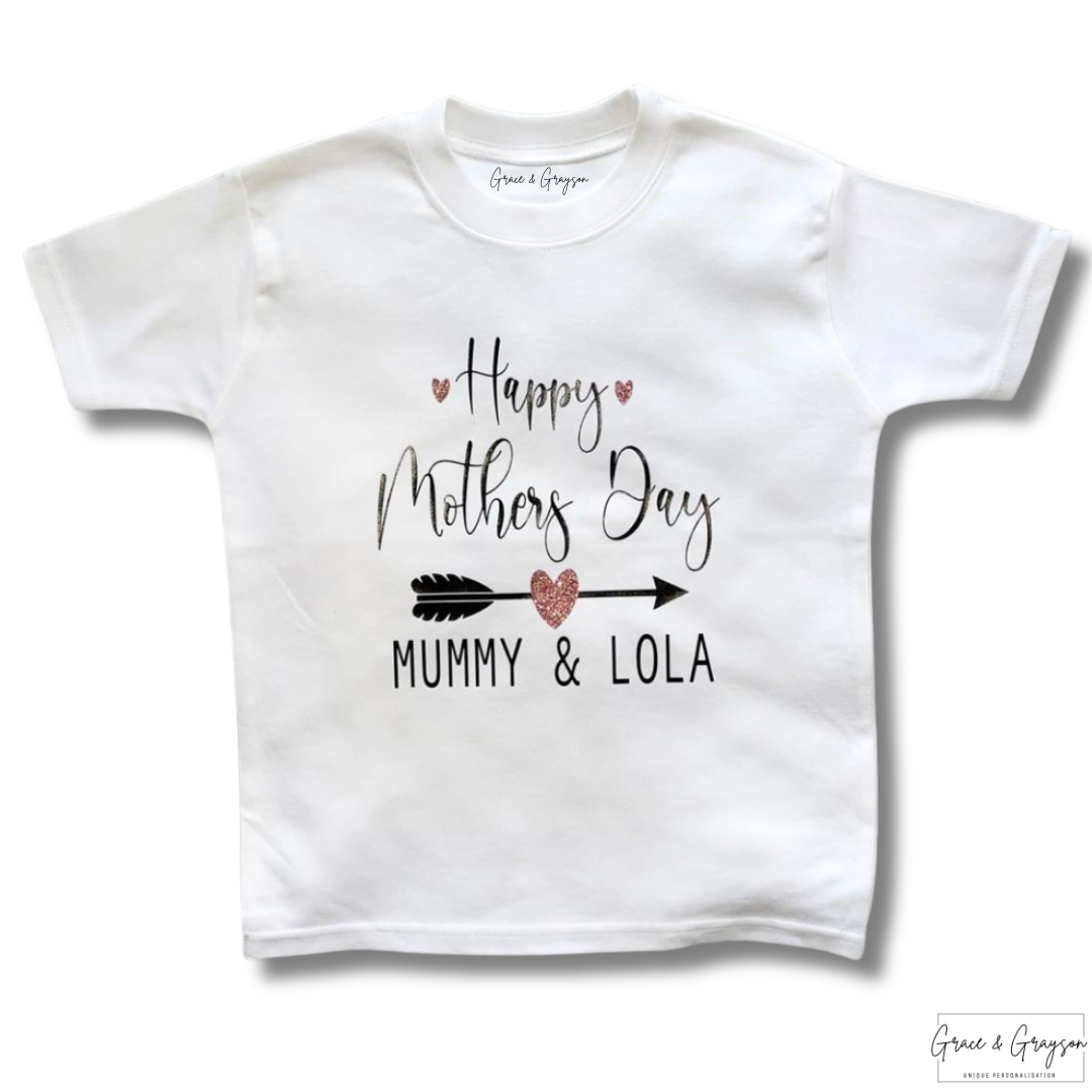 Personalised Happy Mother's Day Arrow T-Shirt