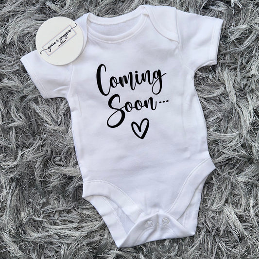 Coming Soon Announcement Baby Vest