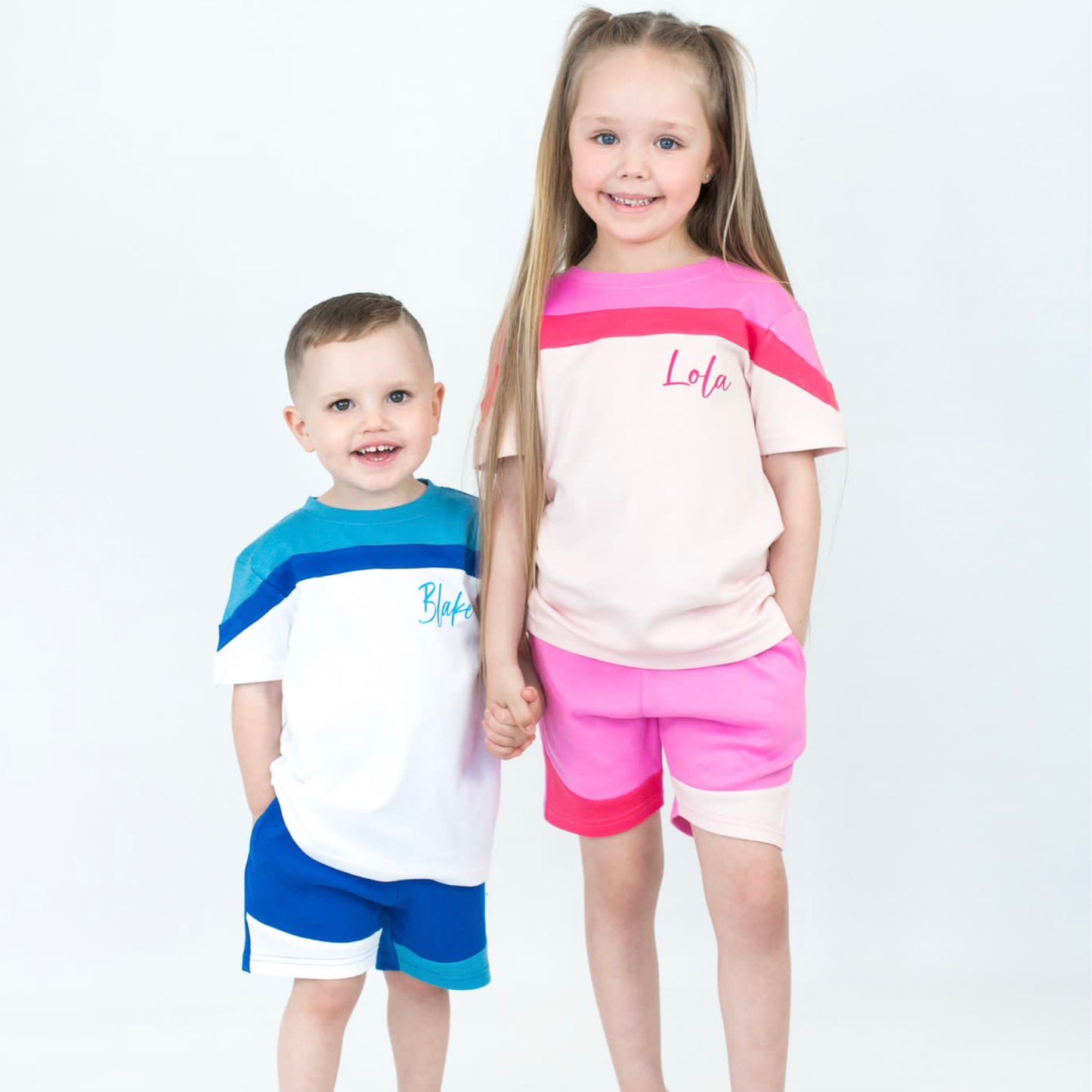 Blue Mix Shorts & T-Shirt Set