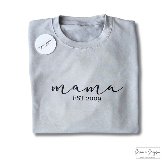 Adults Personalised Mama Est Sweatshirt