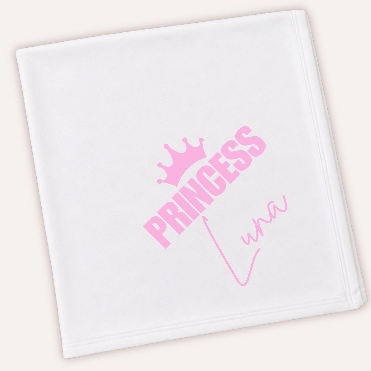 Personalised princess blanket with custom name, baby girl keepsake gift by Grace & Grayson