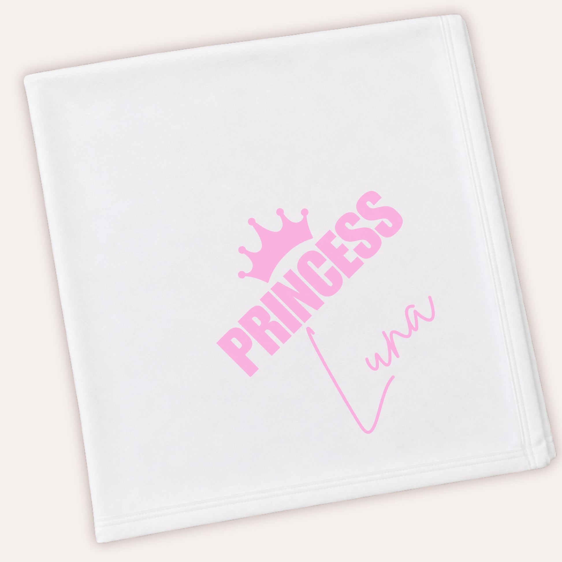 Personalised princess blanket with custom name, baby girl keepsake gift by Grace & Grayson