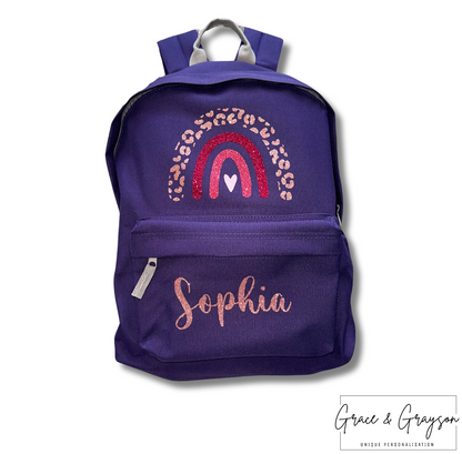 Kids Personalised Rainbow Backpack
