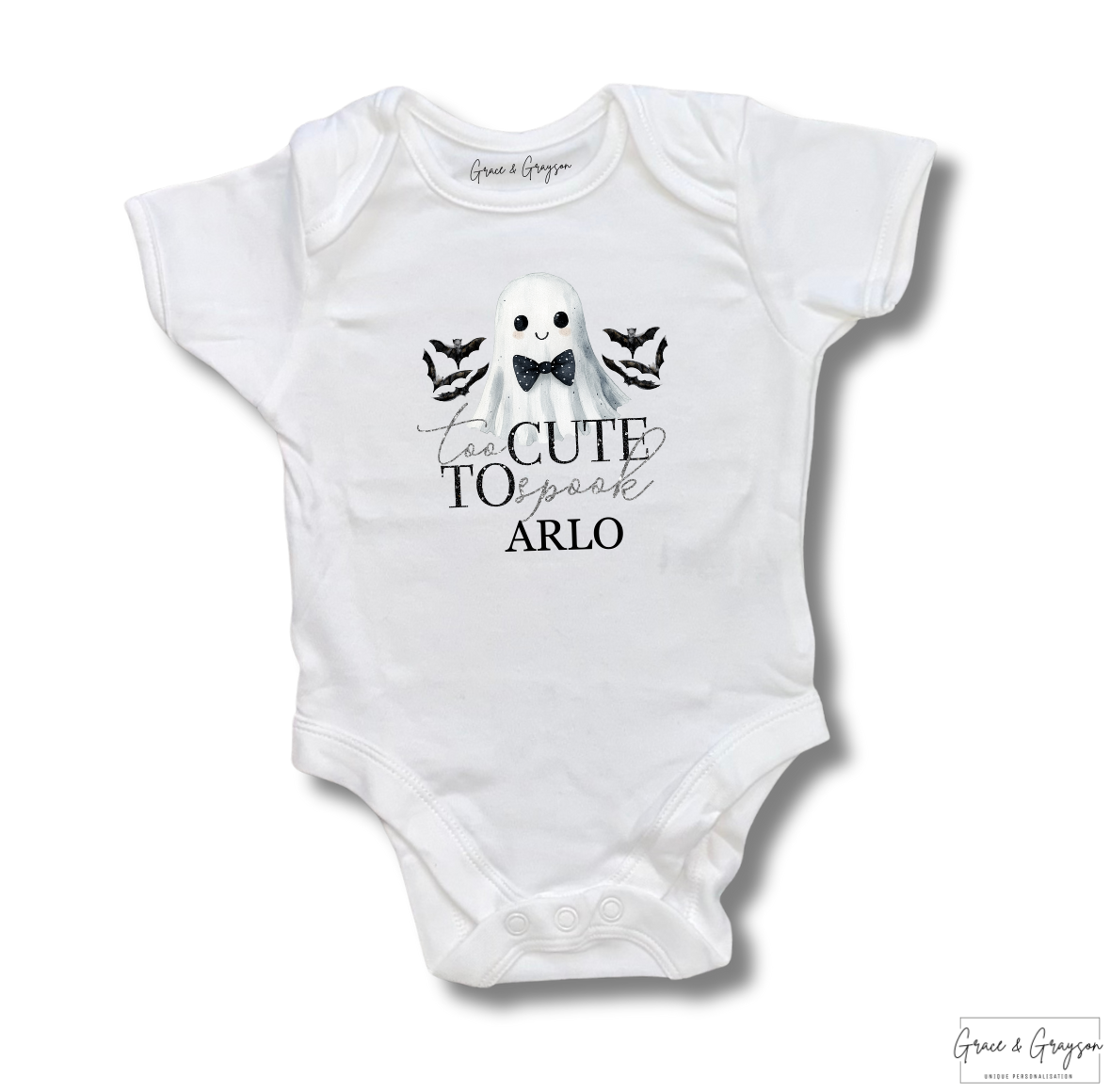 Personalised Halloween Too Cute To Spook Baby Vest