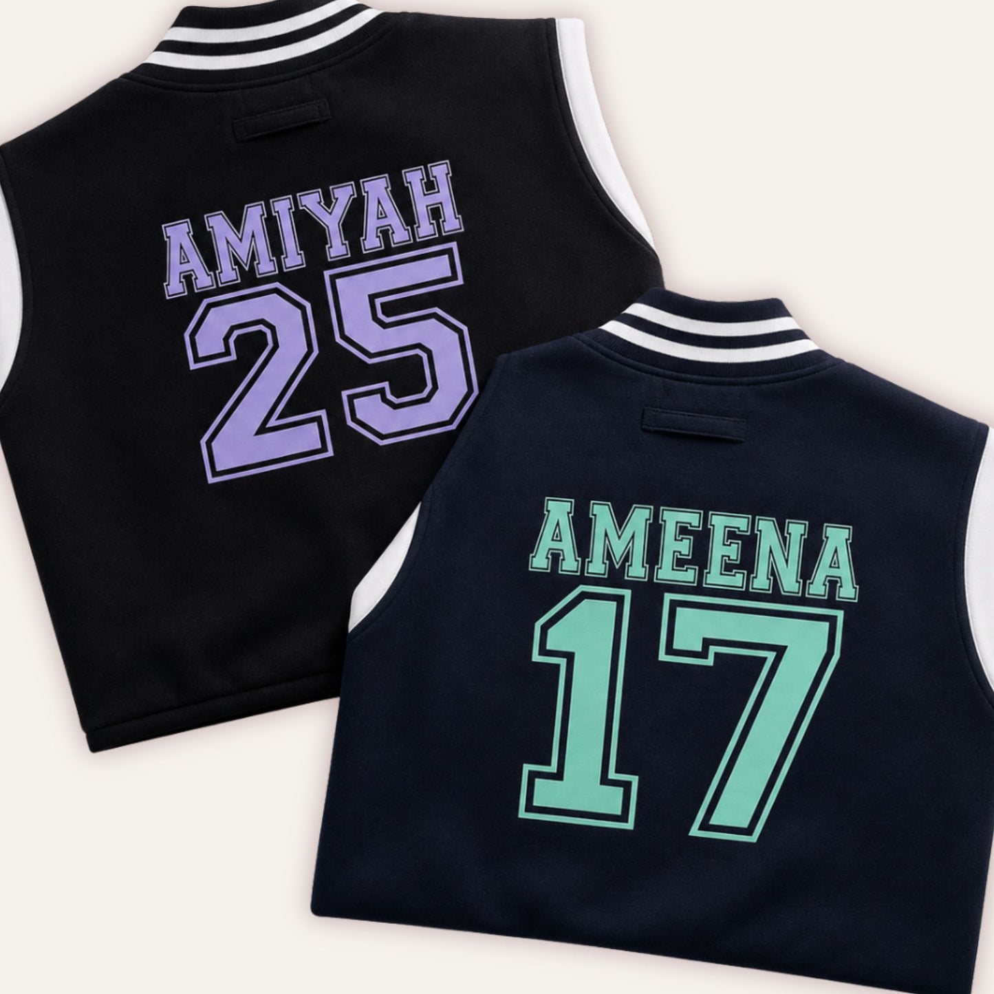 Personalised varsity jacket for girls and boys