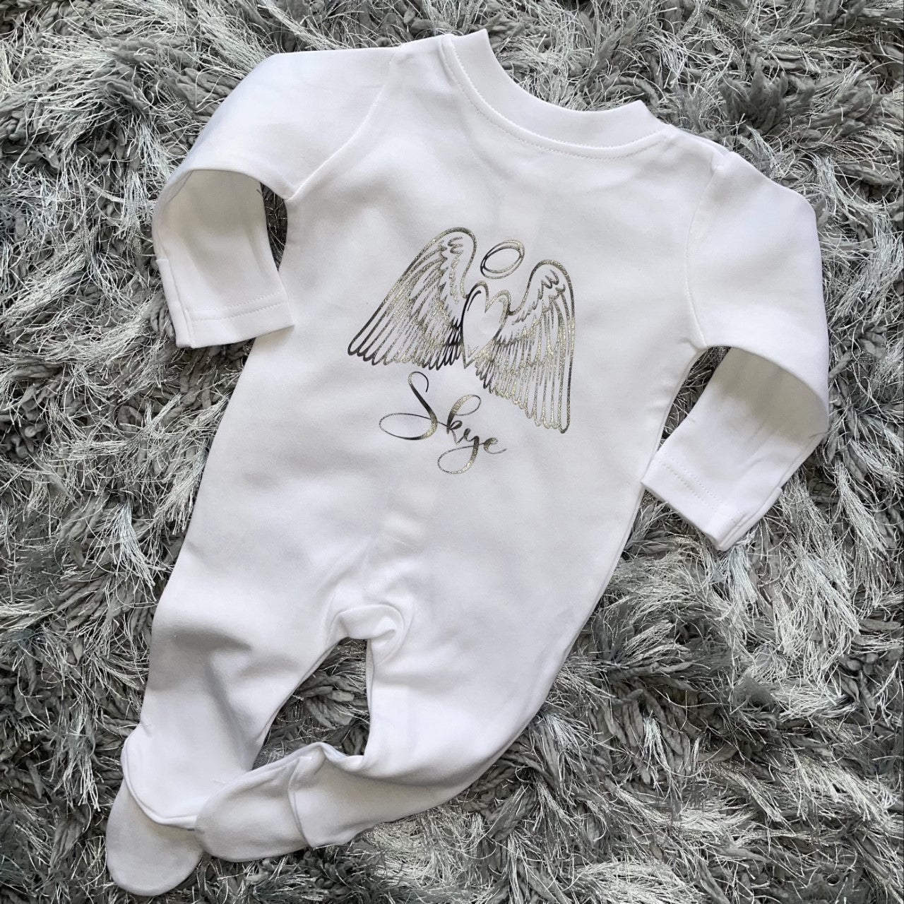 Angel wings baby grow