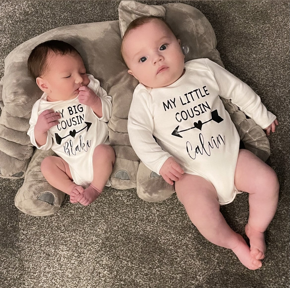Matching Big & Little Cousin Baby Vests
