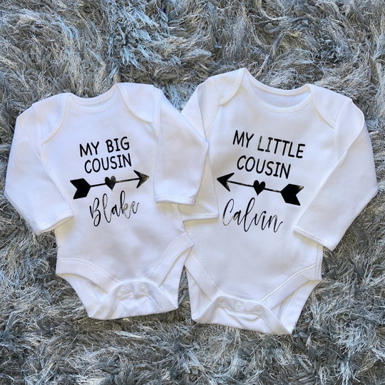 Matching Big & Little Cousin Baby Vests