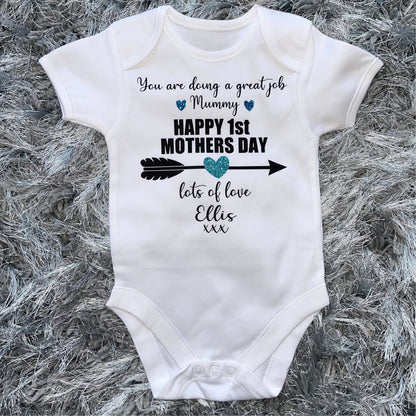 Personalised Mother's Day Great Job Baby Vest