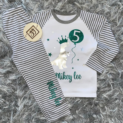 Personalised Birthday Dinosaur Pyjamas