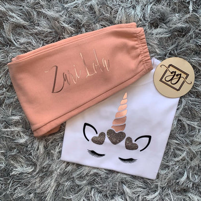 Personalised Unicorn T-shirt & Jogger Set