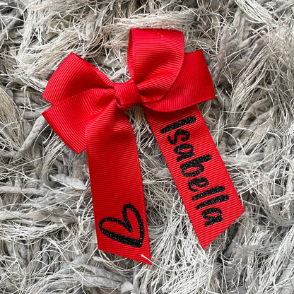 Personalised Heart Hair Bows