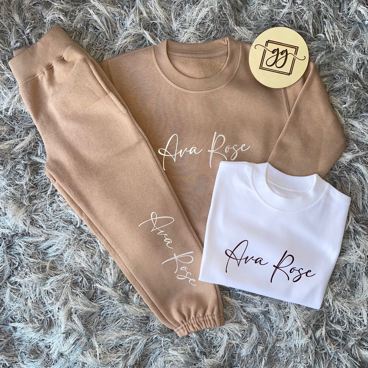 Personalised 3 Piece Warm Taupe Tracksuit