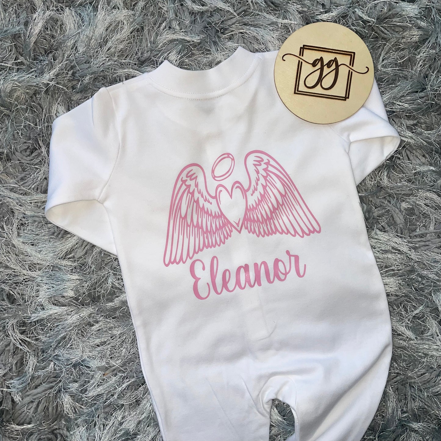 Personalised Angel Wings Baby Grow