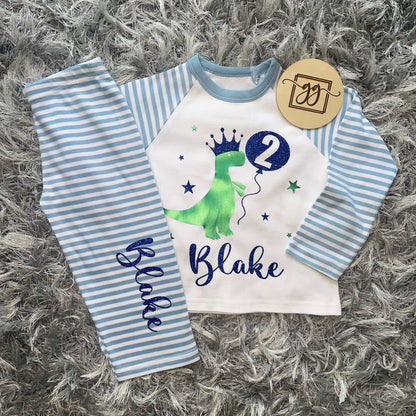 Personalised Birthday Dinosaur Pyjamas