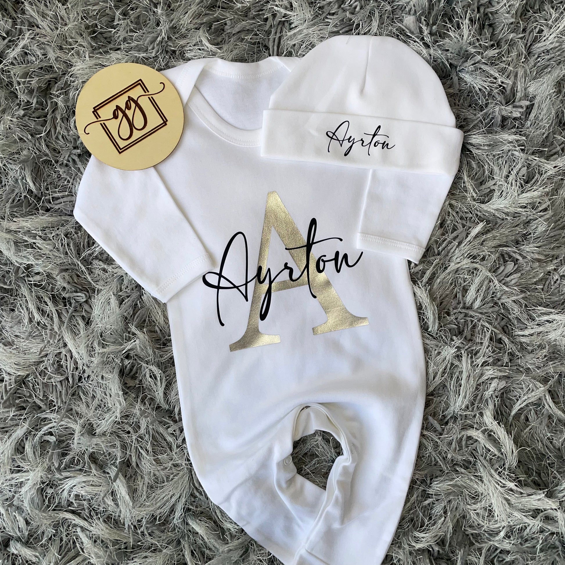 Personalised initial baby sales clothes