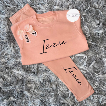 Personalised Dusty Pink Sweater & Leggings Set