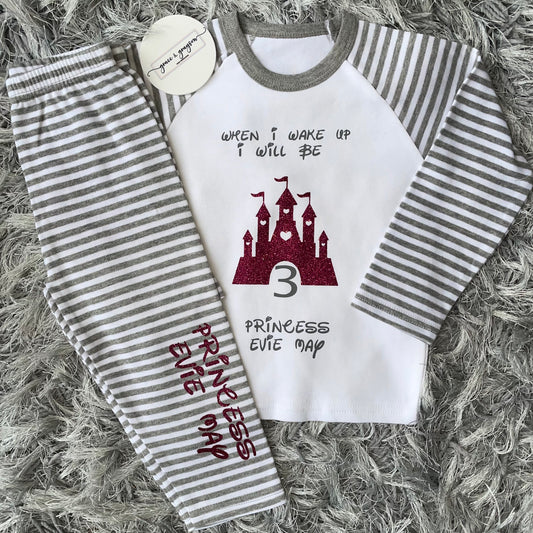 Personalised Birthday Princess Castle Pyjamas