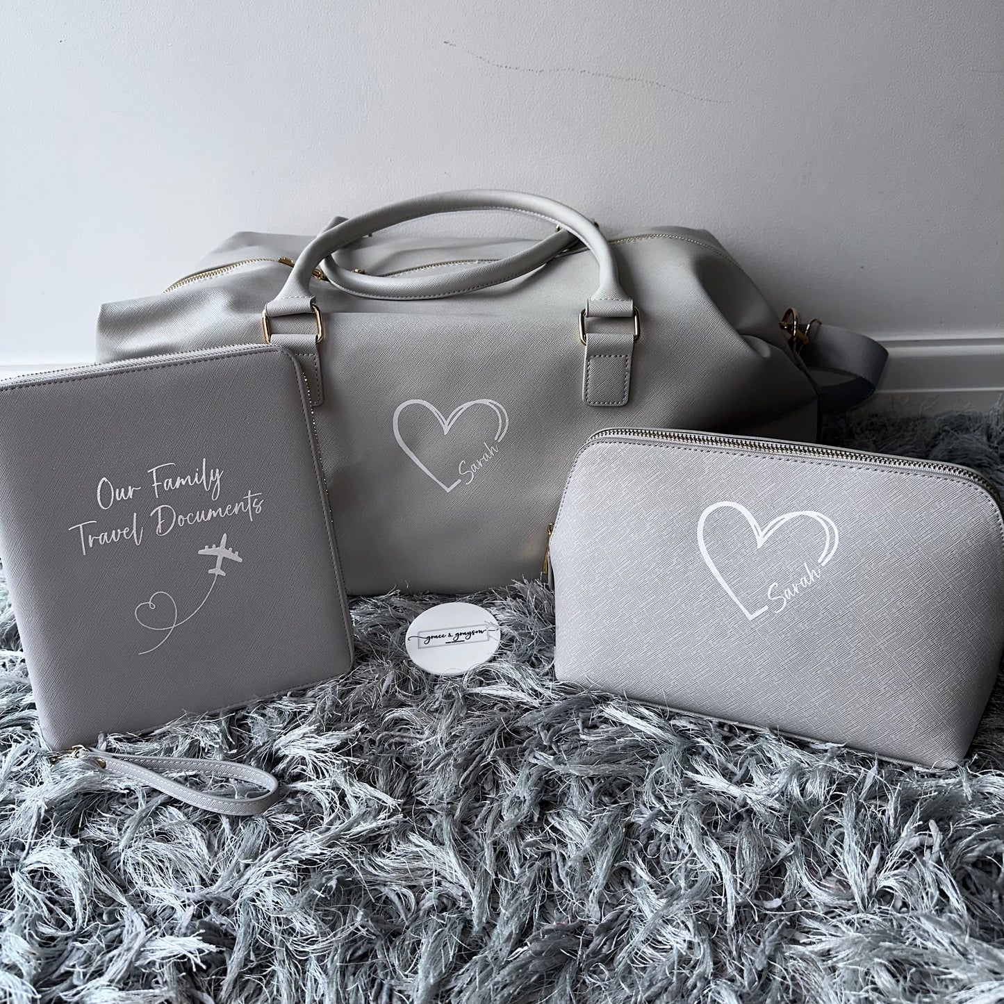 Personalised Heart Name Boutique Weekend Bag