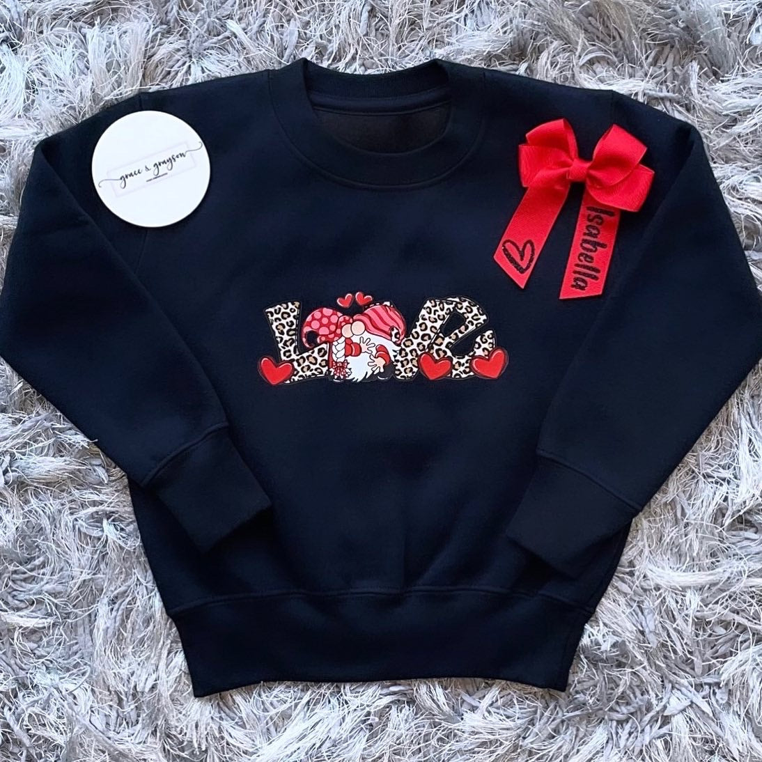 Kids Valentines Love Gnomes  Sweatshirt
