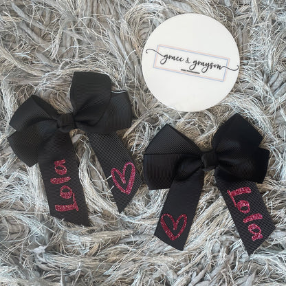 Personalised Heart Hair Bows