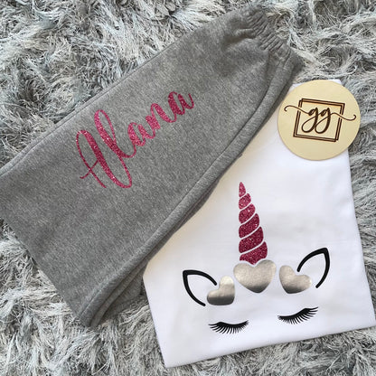 Personalised Unicorn T-shirt & Jogger Set