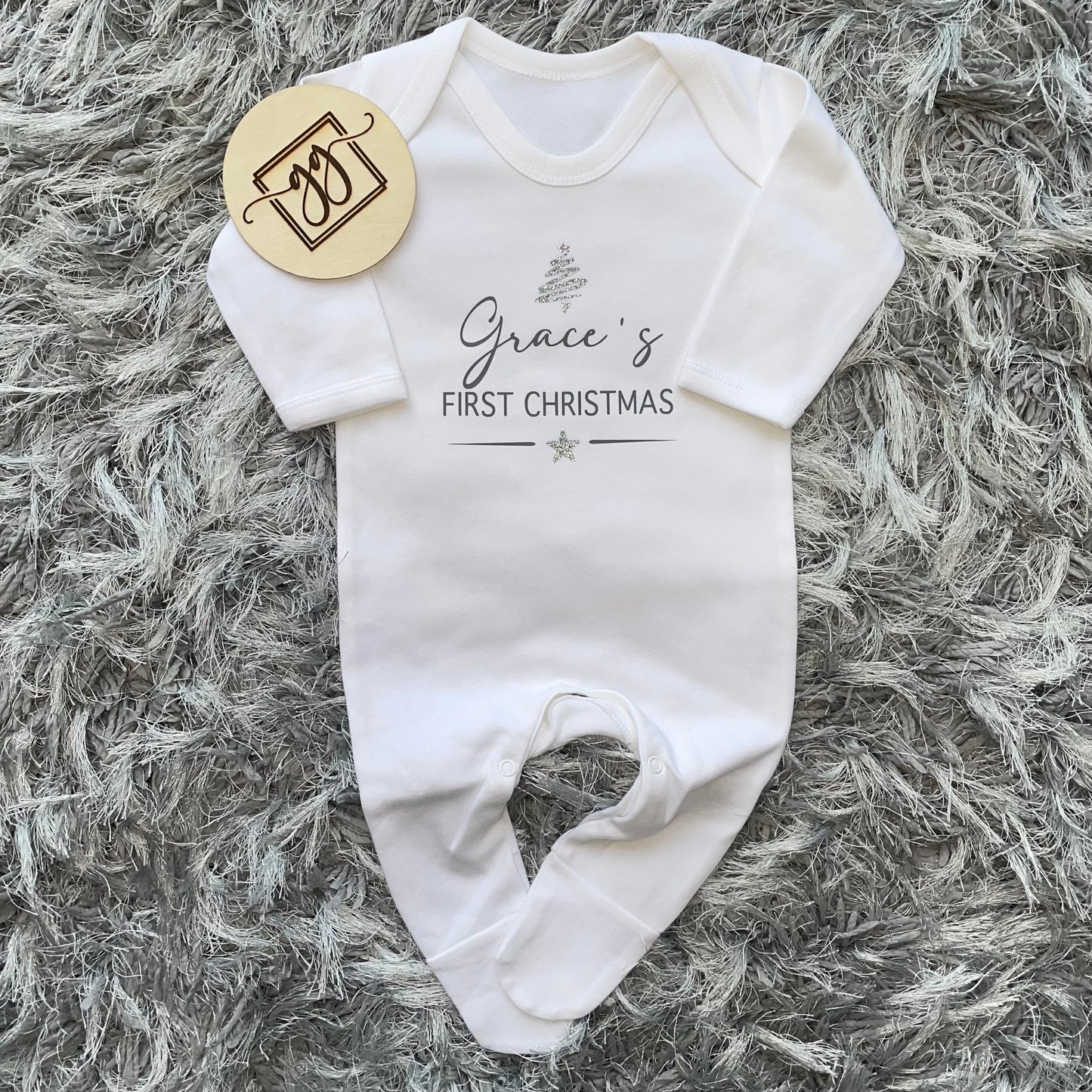 Personalised First Christmas Baby Grow