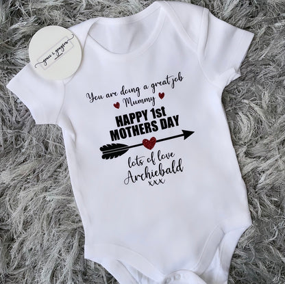 Personalised Mother's Day Great Job Baby Vest