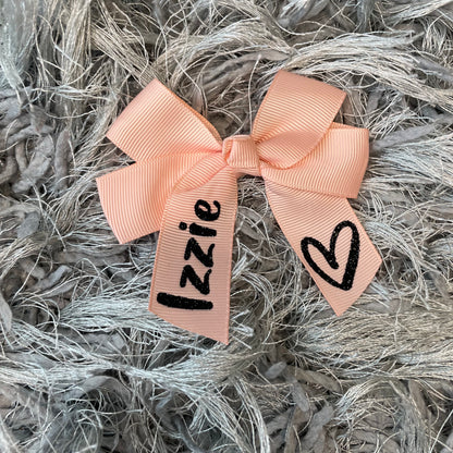 Personalised Heart Hair Bows